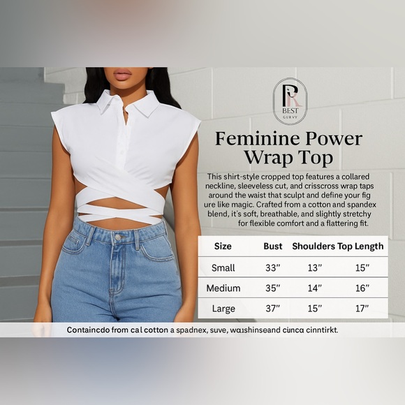 Feminine Power Wrap Top - Picture 9 of 9